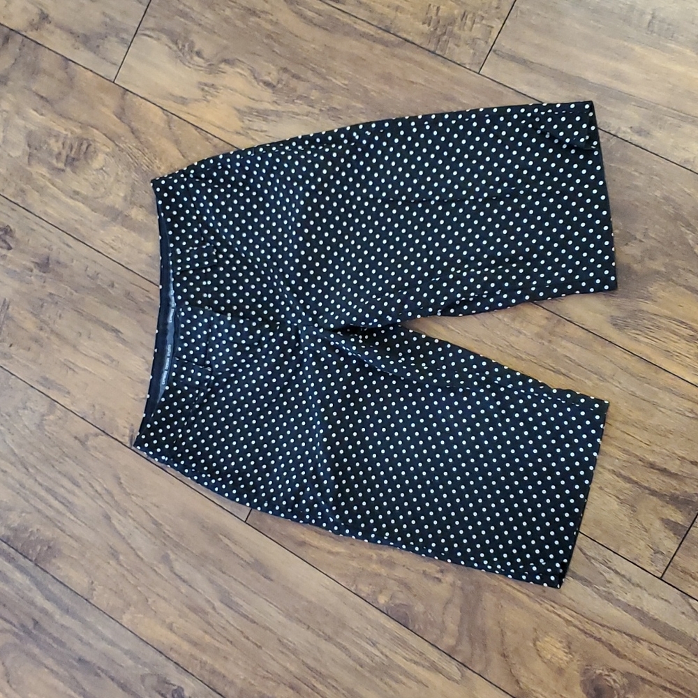 Express Black Polka Dot Bermuda Shorts Size 0